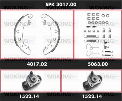 Woking SPK 3017.00 - Комплект тормозных колодок, барабанные autosila-amz.com