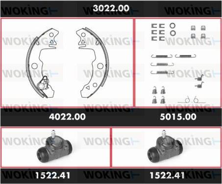 Woking SPK 3022.00 - Комплект тормозных колодок, барабанные autosila-amz.com