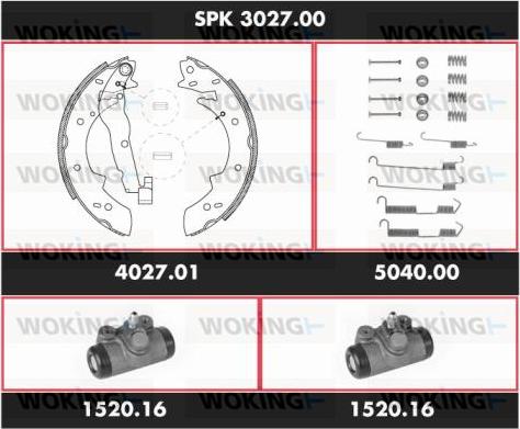 Woking SPK 3027.00 - Комплект тормозных колодок, барабанные autosila-amz.com