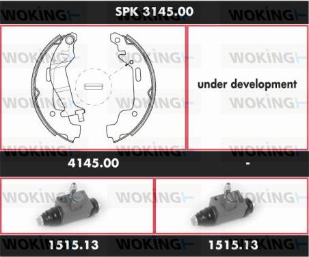 Woking SPK 3145.00 - Комплект тормозных колодок, барабанные autosila-amz.com