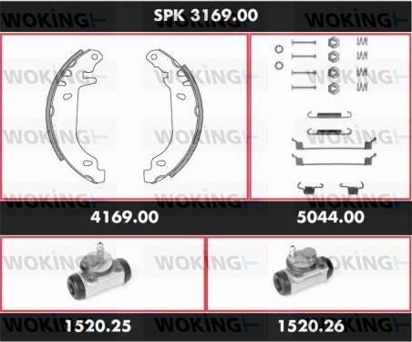 Woking SPK 3169.00 - Комплект тормозных колодок, барабанные autosila-amz.com