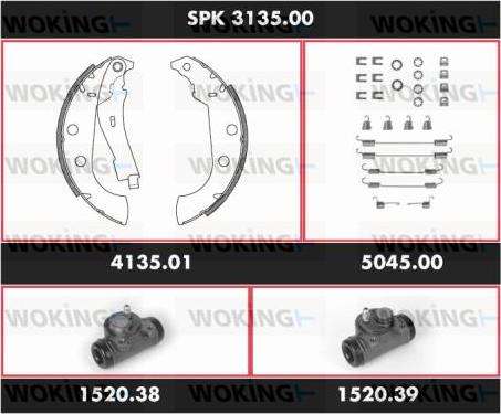 Woking SPK 3135.00 - Комплект тормозных колодок, барабанные autosila-amz.com