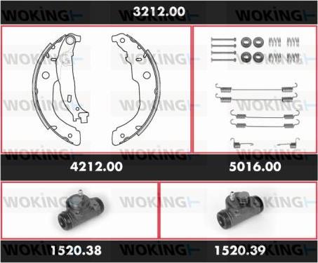 Woking SPK 3212.00 - Комплект тормозных колодок, барабанные autosila-amz.com