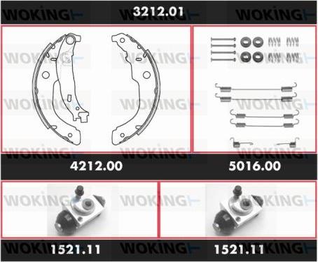 Woking SPK 3212.01 - Комплект тормозных колодок, барабанные autosila-amz.com