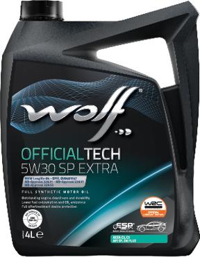Wolf 1049359 - Масло моторное синтетическое OFFICIALTECH 5W30 SP EXTRA 4L autosila-amz.com