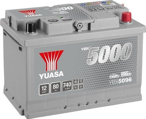 Yuasa YBX5096 - АКБ, ёмкость А/ч / ток холодного пуска L3D 75/800, размер мм 278 x 175 x 190 RENAULT Megane Classic autosila-amz.com