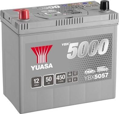 Yuasa YBX5057 - YBX5057 Battery YUASA 12V 50Ah/450A YBX5000 Silver High Performance SMF (L+ th autosila-amz.com