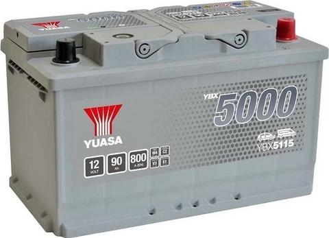 Yuasa YBX5115 - Battery YUASA 12V 90Ah/800A YBX5000 Silver High Performance SMF (R+ standard) 317x175x190 B13 (start autosila-amz.com