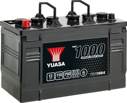 Yuasa YBX1664 - Battery 12V 110Ah/750A 1000 Series Super Heavy Duty (L+ Standard) 347x174x235 B00 (Starting) autosila-amz.com