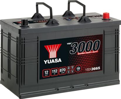 Yuasa YBX3665 - Battery 12V 112Ah/870A 3000 Series Super Heavy Duty (R+ Standard) 346x173x236 B01 (Starting) autosila-amz.com