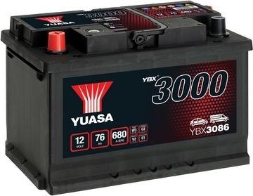 Yuasa YBX3086 - SMF аккумулятор 12V 75Ah 650A ETN 1(L+) B3 278x175x190 18kg autosila-amz.com