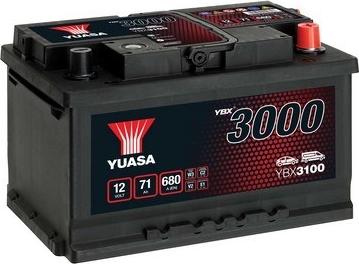 Yuasa YBX3100 - Аккумулятор Yuasa YBX3000 SMF 71 А/ч о/п 680 А размер 278x175x175 autosila-amz.com