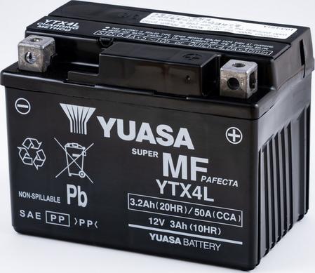 Yuasa YTX4L - Стартерная аккумуляторная батарея, АКБ autosila-amz.com