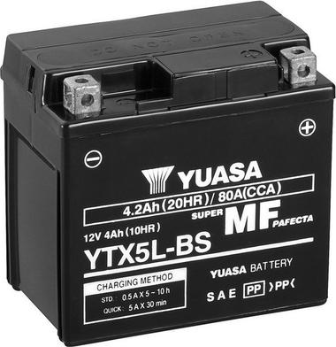 Yuasa YTX5L-BS - YUASA YTX5L-BS Аккумуляторная батарея Maintenance Free (12V 3,2Ah 80A) 35614199 autosila-amz.com
