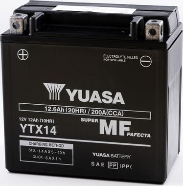 Yuasa YTX14 - Стартерная аккумуляторная батарея, АКБ autosila-amz.com