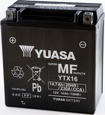 Yuasa YTX16 - Стартерная аккумуляторная батарея, АКБ autosila-amz.com