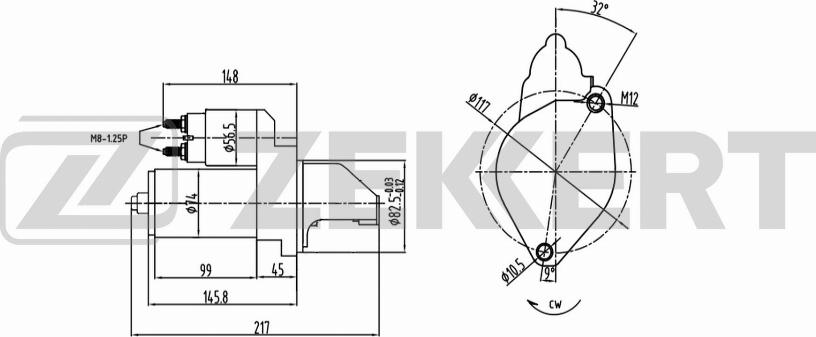 Zekkert AN-1009 - Стартер autosila-amz.com