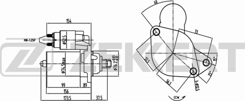 Zekkert AN-1007 - Стартер autosila-amz.com