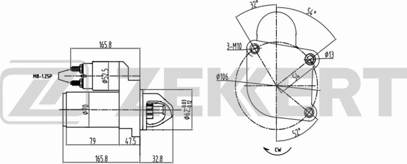 Zekkert AN-1018 - Стартер autosila-amz.com