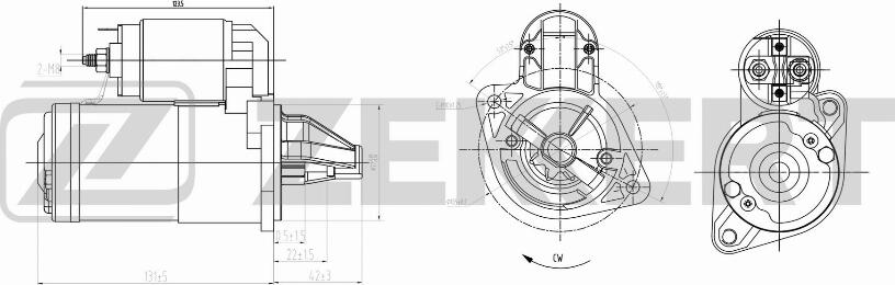 Zekkert AN-1030 - Стартер autosila-amz.com