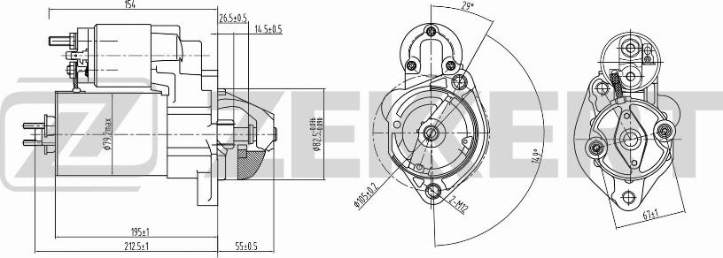 Zekkert AN-1020 - Стартер autosila-amz.com