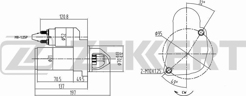 Zekkert AN-1028 - Стартер autosila-amz.com