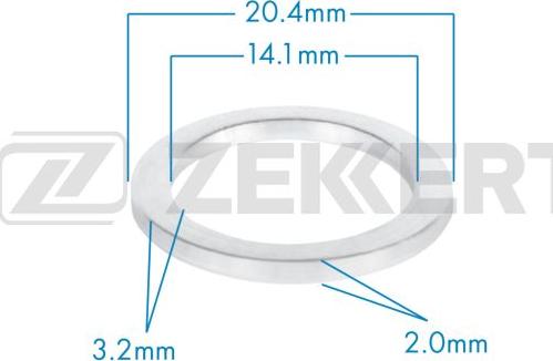 Zekkert BE-3666 - Уплотнительное кольцо, резьбовая пробка маслосливного отверстия autosila-amz.com