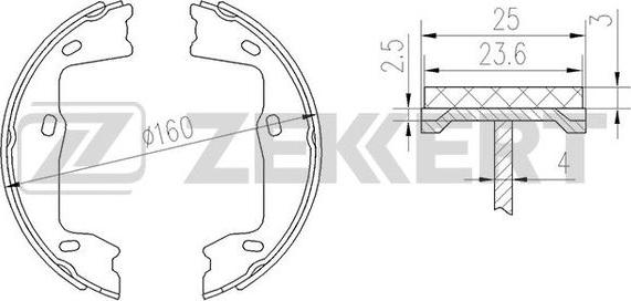 Zekkert BK-4449 - Комплект тормозных колодок, барабанные autosila-amz.com