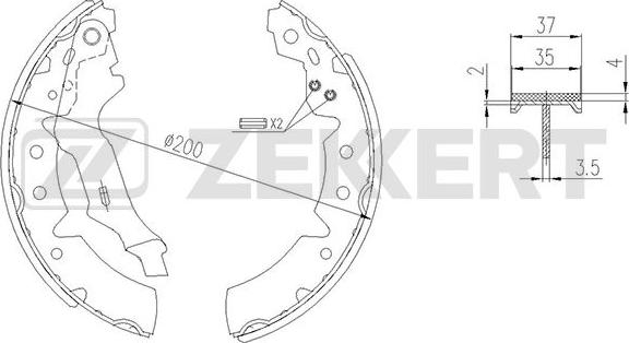 Zekkert BK-4446 - Комплект тормозных колодок, барабанные autosila-amz.com