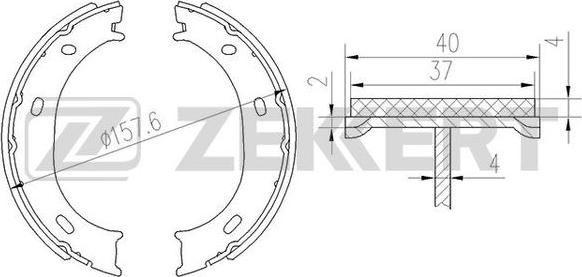 Zekkert BK-4450 - Комплект тормозных колодок, барабанные autosila-amz.com