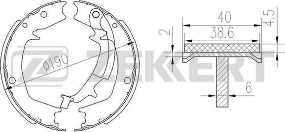 Zekkert BK-4451 - Комплект тормозных колодок, барабанные autosila-amz.com