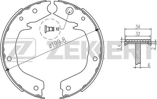 Zekkert BK-4439 - Комплект тормозных колодок, барабанные autosila-amz.com