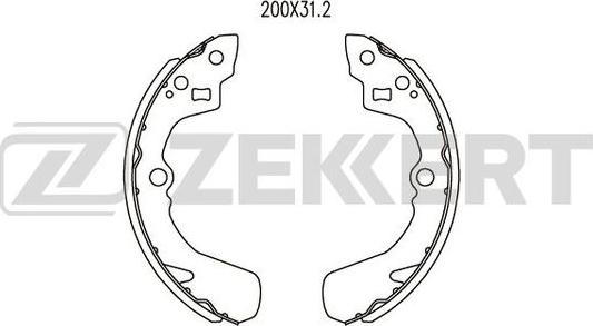 Zekkert BK-4090 - Комплект тормозных колодок, барабанные autosila-amz.com