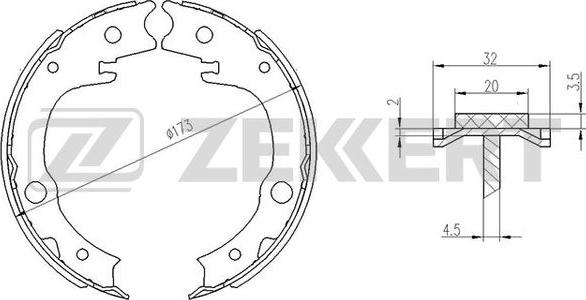 Zekkert BK-4097 - Комплект тормозных колодок, барабанные autosila-amz.com