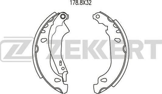 Zekkert BK-4045 - Комплект тормозных колодок, барабанные autosila-amz.com