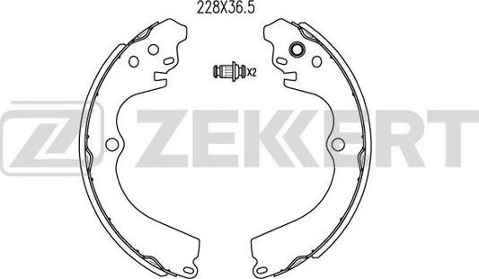 Zekkert BK-4040 - Комплект тормозных колодок, барабанные autosila-amz.com