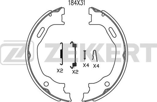 Zekkert BK-4055 - Комплект тормозных колодок, барабанные autosila-amz.com