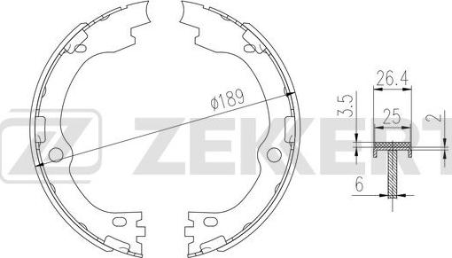 Zekkert BK-4014 - Комплект тормозных колодок, барабанные autosila-amz.com