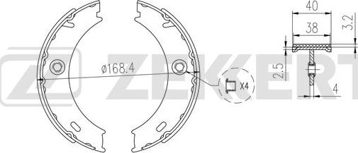 Zekkert BK-4016 - Колодки торм. бараб. задн. стоян. торм. MB GClass W463 97 Sprinter 2t B901 B902 97 VW LT autosila-amz.com