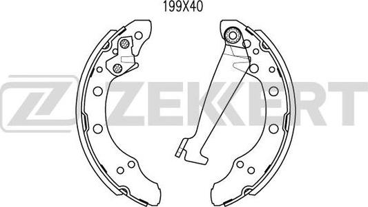 Zekkert BK-4018 - Комплект тормозных колодок, барабанные autosila-amz.com