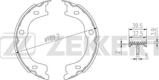 Zekkert BK-4013 - Комплект тормозных колодок, барабанные autosila-amz.com