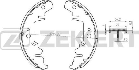 Zekkert BK-4039 - Комплект тормозных колодок, барабанные autosila-amz.com