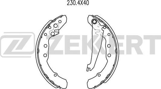 Zekkert BK-4036 - Комплект тормозных колодок, барабанные autosila-amz.com