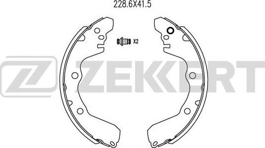 Zekkert BK-4037 - Комплект тормозных колодок, барабанные autosila-amz.com