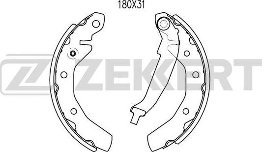 Zekkert BK-4027 - Комплект тормозных колодок, барабанные autosila-amz.com