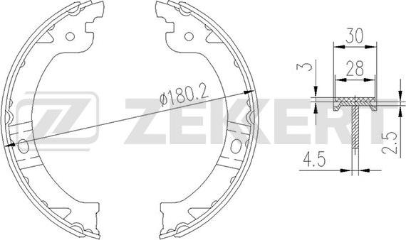 Zekkert BK-4191 - Комплект тормозных колодок, барабанные autosila-amz.com