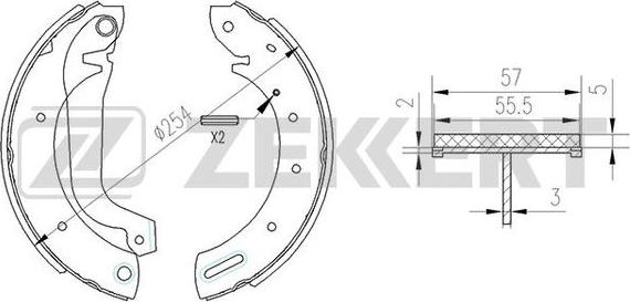 Zekkert BK-4142 - Комплект тормозных колодок, барабанные autosila-amz.com