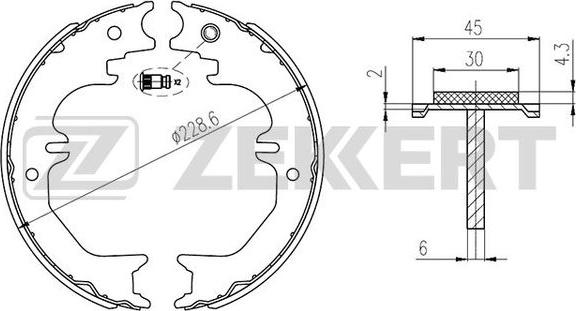 Zekkert BK-4147 - Комплект тормозных колодок, барабанные autosila-amz.com