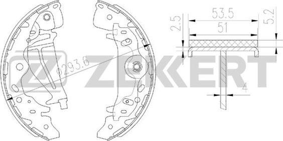 Zekkert BK-4159 - Комплект тормозных колодок, барабанные autosila-amz.com