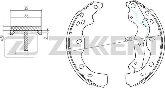 Zekkert BK-4154 - Комплект тормозных колодок, барабанные autosila-amz.com